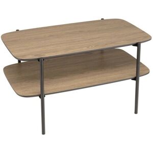 FERLY - Table basse 2 niveaux - 70x42.5x38 cm - noir et bois naturel - Table basse - Publicité FERLY - Table basse 2 niveaux - 70x42.5x38 cm - noir et bois naturel - Table basse - Publicité