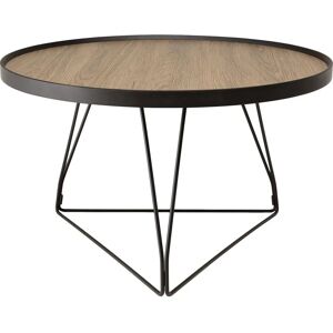 FERLY - Table ronde 70x70 - Effet bois - Table basse - Publicité FERLY - Table ronde 70x70 - Effet bois - Table basse - Publicité