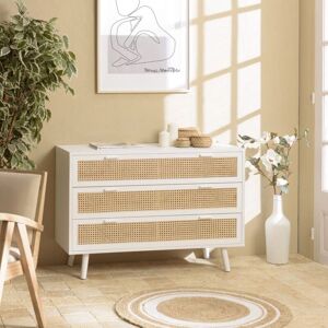 MAGUY Sandro - Commode blanche en rotin et bois avec 3 tiroirs - Chester Drawer - Publicité MAGUY Sandro - Commode blanche en rotin et bois avec 3 tiroirs - Chester Drawer - Publicité