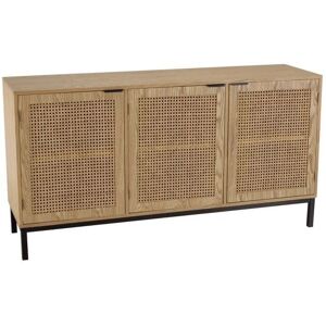 MACABANE Buffet - Cannage Naturel - 3 Portes - 144x40x75.5cm - Publicité MACABANE Buffet - Cannage Naturel - 3 Portes - 144x40x75.5cm - Publicité