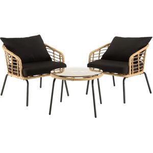 MACABANE Malo - Ensemble de 2 fauteuils rotin synthétique et table basse ronde - Publicité MACABANE Malo - Ensemble de 2 fauteuils rotin synthétique et table basse ronde - Publicité