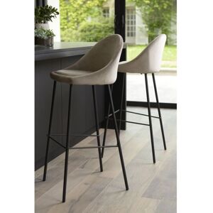 Macabane Augustin - Tabourets de bar en velours - Lot de 2 - 80cm - Style moderne - Publicité Macabane Augustin - Tabourets de bar en velours - Lot de 2 - 80cm - Style moderne - Publicité