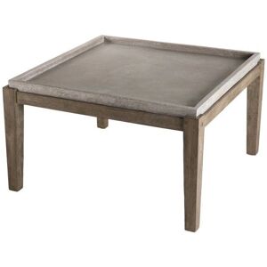 MACABANE Table basse carrée - Béton et Acacia - Publicité MACABANE Table basse carrée - Béton et Acacia - Publicité