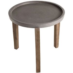 MACABANE Table d'appoint - Béton et Acacia - 50cm - Publicité MACABANE Table d'appoint - Béton et Acacia - 50cm - Publicité