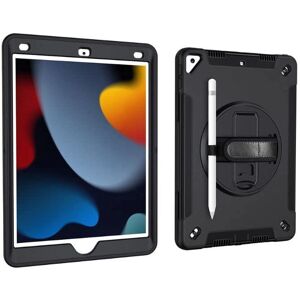 Étui antichoc pour iPad 10.2 - Poignée rotative, porte-stylo, noir - Publicité Étui antichoc pour iPad 10.2 - Poignée rotative, porte-stylo, noir - Publicité