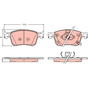 TRW GDB2342 Ford levyn jarrupalat kulutusilmaisimella - Jarrupalat TRW GDB2342 Ford levyn jarrupalat kulutusilmaisimella - Jarrupalat