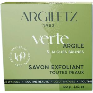 Savon exfoliant corps à l’argile verte et algues brunes - Argiletz - Publicité Savon exfoliant corps à l’argile verte et algues brunes - Argiletz - Publicité