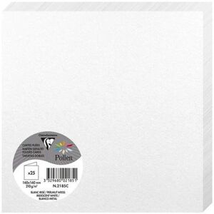 Clairefontaine White iridescent folded cards - 25 pcs - Pollen 160x160mm 210g/m2 Clairefontaine White iridescent folded cards - 25 pcs - Pollen 160x160mm 210g/m2