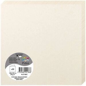 Clairefontaine Ivory iridescent folded cards - 25 pcs, 160x160mm - Cards Clairefontaine Ivory iridescent folded cards - 25 pcs, 160x160mm - Cards