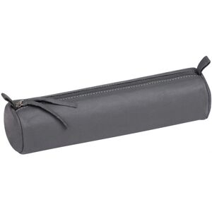 Trousse en cuir Clairefontaine Ref 8334C - Gris - Publicité Trousse en cuir Clairefontaine Ref 8334C - Gris - Publicité