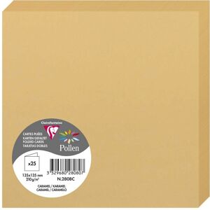 Clairefontaine Caramel Pollen Cards - 135x135mm 210g/m² - Pack of 2 Clairefontaine Caramel Pollen Cards - 135x135mm 210g/m² - Pack of 2