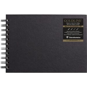 Clairefontaine Goldline Spiral Sketchbook - A5, 140g, Black - Sketchbook Clairefontaine Goldline Spiral Sketchbook - A5, 140g, Black - Sketchbook