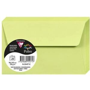 Clairefontaine Pollen 90x140mm 120g/m2 - Vert bourgeon - Lot de 4 enveloppes Clairefontaine Pollen 90x140mm 120g/m2 - Vert bourgeon - Lot de 4 enveloppes