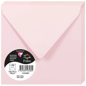 Clairefontaine Rose Pollen Envelopes - 140x140mm, Acid-Free, FSC Certified - Pack of 20 Clairefontaine Rose Pollen Envelopes - 140x140mm, Acid-Free, FSC Certified - Pack of 20