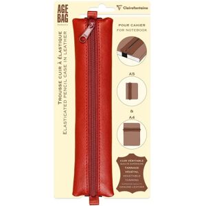 Trousse en cuir Clairefontaine 77038C - Rouge - A5/A4 Trousse en cuir Clairefontaine 77038C - Rouge - A5/A4