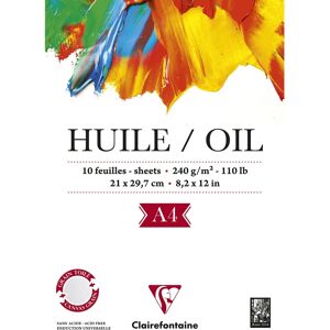 Clairefontaine Art Paper Block - Oil, 240g, A4, 10 sheets Clairefontaine Art Paper Block - Oil, 240g, A4, 10 sheets