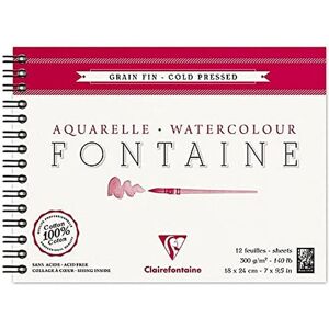 Clairefontaine 96313C Watercolor Paper - Fine Grain - 300g - 12 Sheets Clairefontaine 96313C Watercolor Paper - Fine Grain - 300g - 12 Sheets