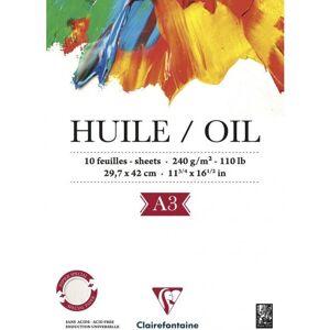 Carta Artistica Clairefontaine 96316c - Olio, A3, 10 Fogli Carta Artistica Clairefontaine 96316c - Olio, A3, 10 Fogli