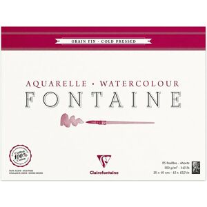 Clairefontaine Cotton Art Paper - 30x40cm - 25 Sheets - Fine Grain Clairefontaine Cotton Art Paper - 30x40cm - 25 Sheets - Fine Grain