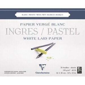 Bloc de papel de arte Clairefontaine - 25 hojas, 24x30cm, 130g, Blanco Bloc de papel de arte Clairefontaine - 25 hojas, 24x30cm, 130g, Blanco