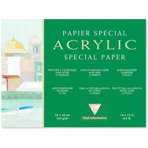 Clairefontaine Art Paper - 36x48cm, 10 Sheets, White - Art Paper Clairefontaine Art Paper - 36x48cm, 10 Sheets, White - Art Paper