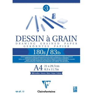 Clairefontaine Schweres Zeichenblock - 180g, A4, Weiß Clairefontaine Schweres Zeichenblock - 180g, A4, Weiß