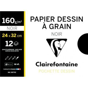Clairefontaine Art Paper - 12 Sheets, Black - Drawing Clairefontaine Art Paper - 12 Sheets, Black - Drawing