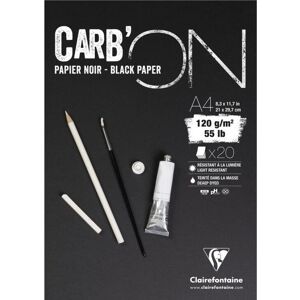 Clairefontaine Art Paper Pad - Black - A4/A3 - 120gsm - 20 Sheets Clairefontaine Art Paper Pad - Black - A4/A3 - 120gsm - 20 Sheets