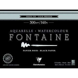 Clairefontaine 975308C - Noir - 300 g - Bloc de papier artistique - Publicité Clairefontaine 975308C - Noir - 300 g - Bloc de papier artistique - Publicité