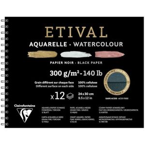 Clairefontaine 975326C Bloc de papier d'art - Noir - Papier artistique - 12 feuilles - Publicité Clairefontaine 975326C Bloc de papier d'art - Noir - Papier artistique - 12 feuilles - Publicité