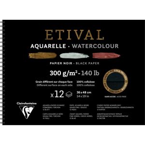 Álbum de papel de acuarela Clairefontaine Etival Negro Álbum de papel de acuarela Clairefontaine Etival Negro