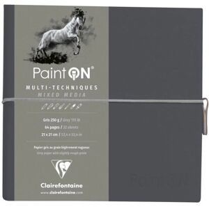 Clairefontaine 975438C Sketchbook - Gray - Thick Paper - Multi-technique - Soft Cover - Elastic & Zipper - Artist Clairefontaine 975438C Sketchbook - Gray - Thick Paper - Multi-technique - Soft Cover - Elastic & Zipper - Artist