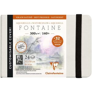 Carnet aquarelle Fontaine Clairefontaine Satiné 24F 10x15cm - Blanc - Publicité Carnet aquarelle Fontaine Clairefontaine Satiné 24F 10x15cm - Blanc - Publicité