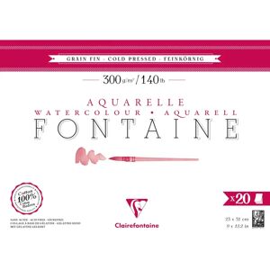 Clairefontaine Fontaine Art Paper Block - 20F 23x31cm 300g Grain Fine - Pack of 2 Clairefontaine Fontaine Art Paper Block - 20F 23x31cm 300g Grain Fine - Pack of 2