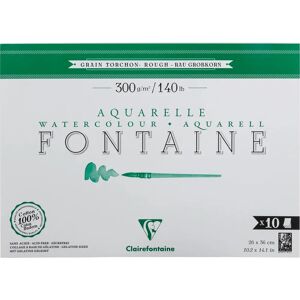 Clairefontaine Fontaine Bloc Collé 10F 26x36cm 300g Grain Torchons - Bleu - Publicité Clairefontaine Fontaine Bloc Collé 10F 26x36cm 300g Grain Torchons - Bleu - Publicité