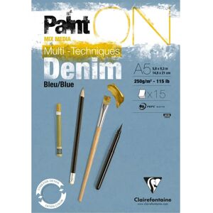 Clairefontaine Denim Art Paper - 250gsm Heavyweight, 15 Sheets Clairefontaine Denim Art Paper - 250gsm Heavyweight, 15 Sheets