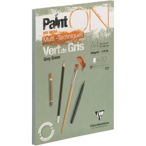 Clairefontaine Grey Green Art Pad - Multi-Techniques A4 250gsm Clairefontaine Grey Green Art Pad - Multi-Techniques A4 250gsm
