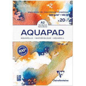 Carta acquerello Clairefontaine Goldline Aquapad A2 pressata a freddo Carta acquerello Clairefontaine Goldline Aquapad A2 pressata a freddo
