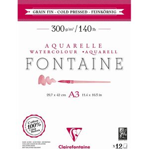 Clairefontaine Fontaine A3 12F 300g Fine Grain - Red - Paper Block Clairefontaine Fontaine A3 12F 300g Fine Grain - Red - Paper Block