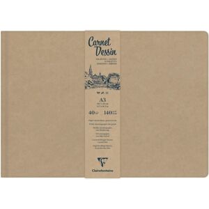 Clairefontaine Notebook - 40F - Anthracite - Kraft Cover - A4 Clairefontaine Notebook - 40F - Anthracite - Kraft Cover - A4