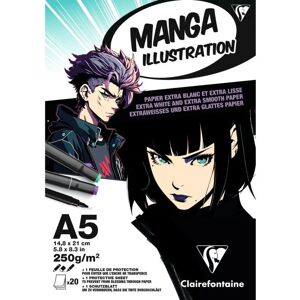 Clairefontaine 976162C Zeichenpapier A5 20 Blatt - Ideal für Manga Clairefontaine 976162C Zeichenpapier A5 20 Blatt - Ideal für Manga