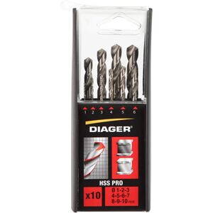 Diager 718C - Coffret de 10 forets HSS - 1-10mm Diager 718C - Coffret de 10 forets HSS - 1-10mm