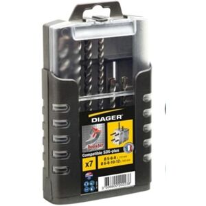 Diager - Juego de 7 Brocas para Hormigón Booster Plus SDS Plus Diager - Juego de 7 Brocas para Hormigón Booster Plus SDS Plus