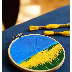 DMC Sunflower Embroidery Kit - Modern Design - All-in-One DMC Sunflower Embroidery Kit - Modern Design - All-in-One