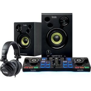 Kit de démarrage DJ Hercules - Contrôleur, enceintes et casque compact Kit de démarrage DJ Hercules - Contrôleur, enceintes et casque compact