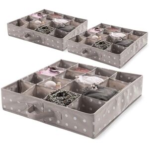 COMPACTOR - Juego de 3 organizadores para cajones - 16 compartimentos - Marrón COMPACTOR - Juego de 3 organizadores para cajones - 16 compartimentos - Marrón
