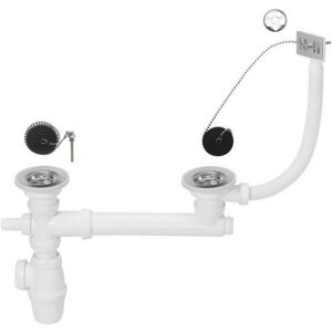 Wirquin SP3239 - Siphon avec 2 pilette et raccord pour lave-linge Wirquin SP3239 - Siphon avec 2 pilette et raccord pour lave-linge