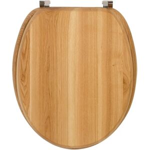 Wirquin Montreal Toiletzitting - Houten Afwerking - Verchroomde Messing Scharnieren - Standaardmaat Wirquin Montreal Toiletzitting - Houten Afwerking - Verchroomde Messing Scharnieren - Standaardmaat
