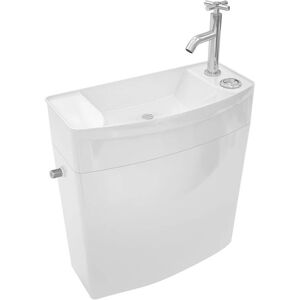 Réservoir WC Wirquin avec lavabo intégré - Chrome - Publicité Réservoir WC Wirquin avec lavabo intégré - Chrome - Publicité
