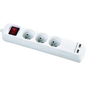 Bloc multiprise Voltman avec 3 prises et 2 ports USB - 3680 W - Publicité Bloc multiprise Voltman avec 3 prises et 2 ports USB - 3680 W - Publicité